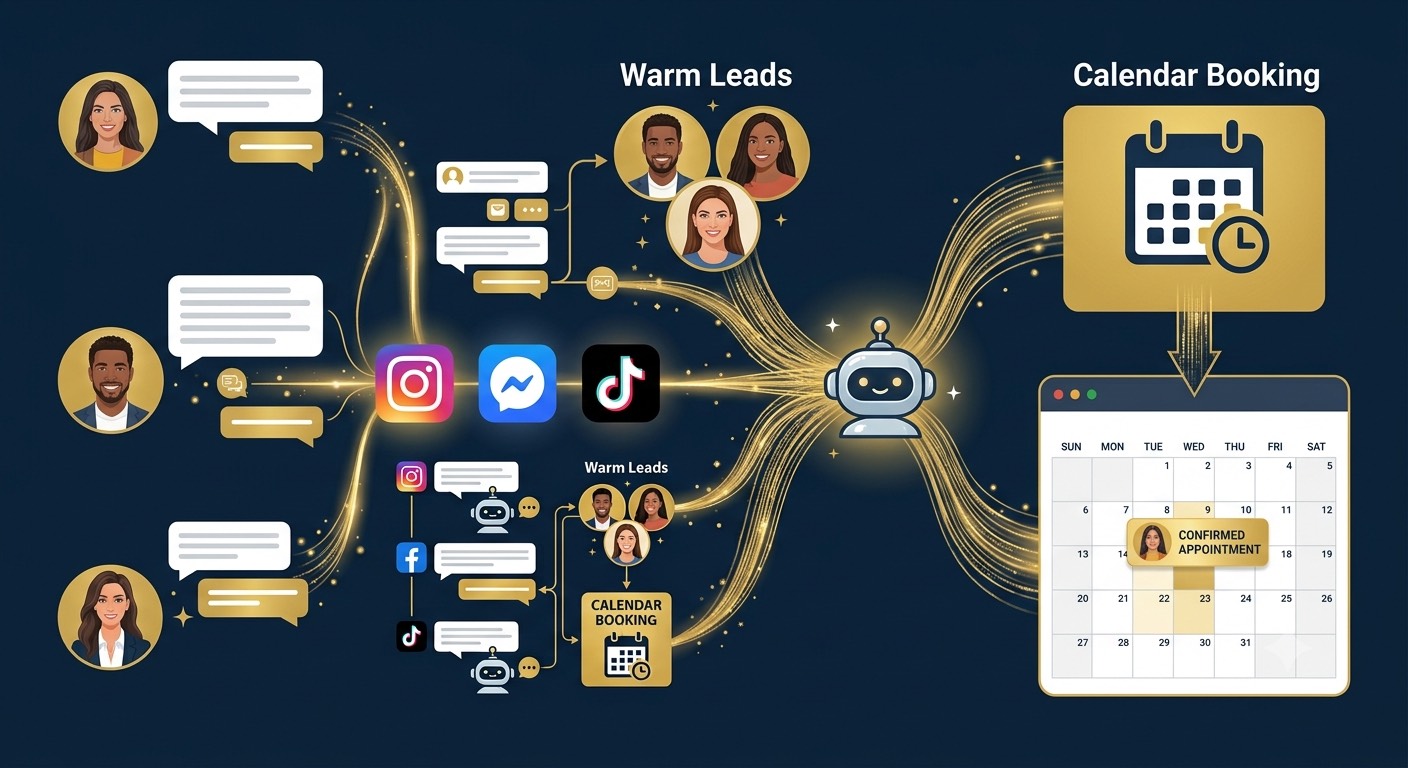 AI DM nurture turning conversations into calendar bookings
